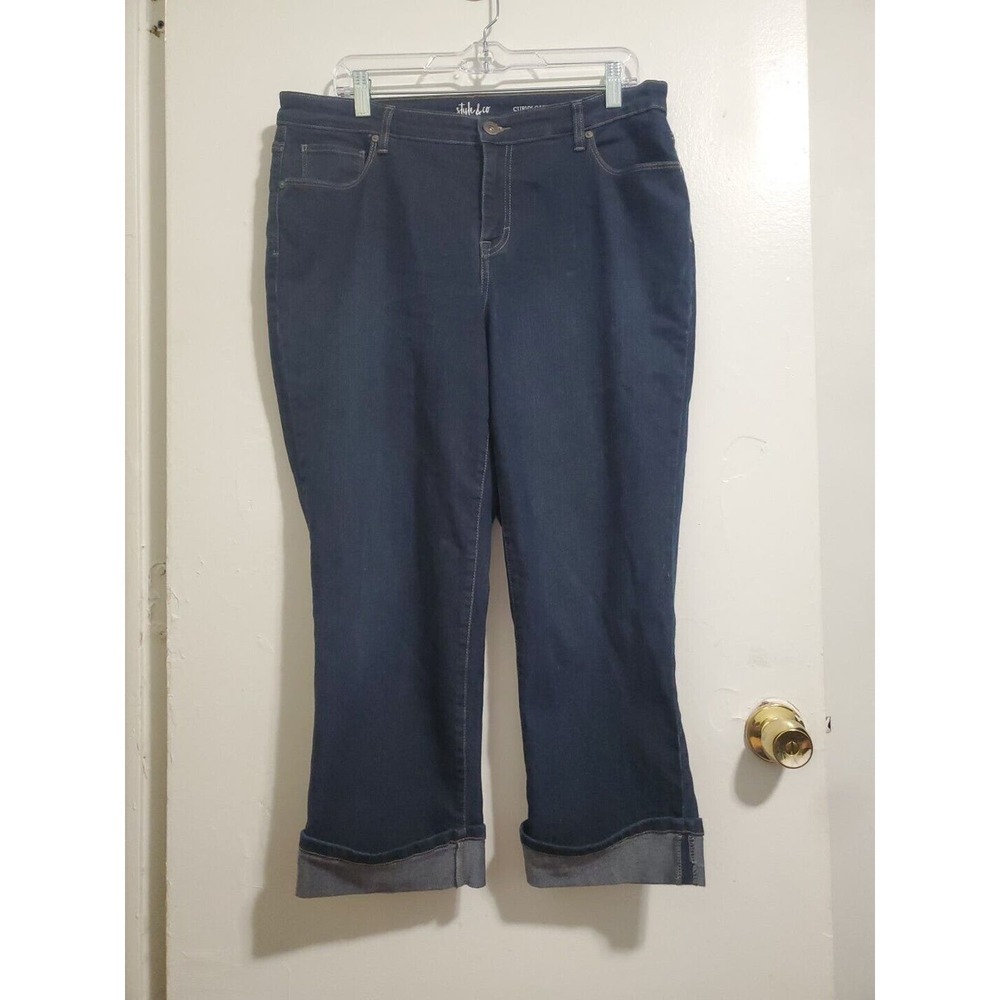 Style and Co Jeans Womens size 12 Blue Tie Dye Stretch Denim
